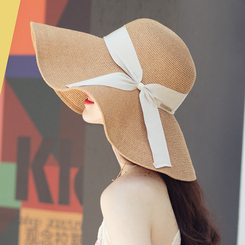 AI channel Japan Order UV large hat Straw Hat Sun Hat Anti UV Casual Folding Sun Hat Children Summer