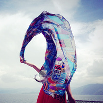 AI silk scarf womens early autumn silk scarf mulberry silk autumn and winter Joker long scarf shawl dual-purpose travel