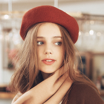 AI British wool Retro beret Autumn and winter French wool up to 90% Female painter hat Pumpkin hat