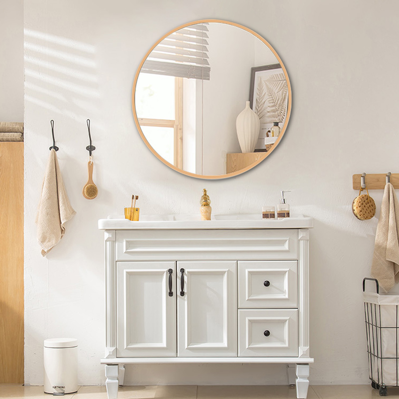 Aluminum alloy European-style bathroom mirror Wall-mounted toilet makeup mirror Wall-mounted mirror Powder room toilet bathroom mirror