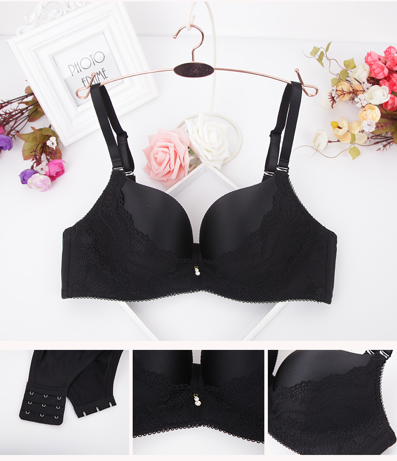 Manifin bra mới cup dày gợi cảm thoải mái tập hợp trên áo lót không có dấu vết màu đen 20811056 áo bra có đệm