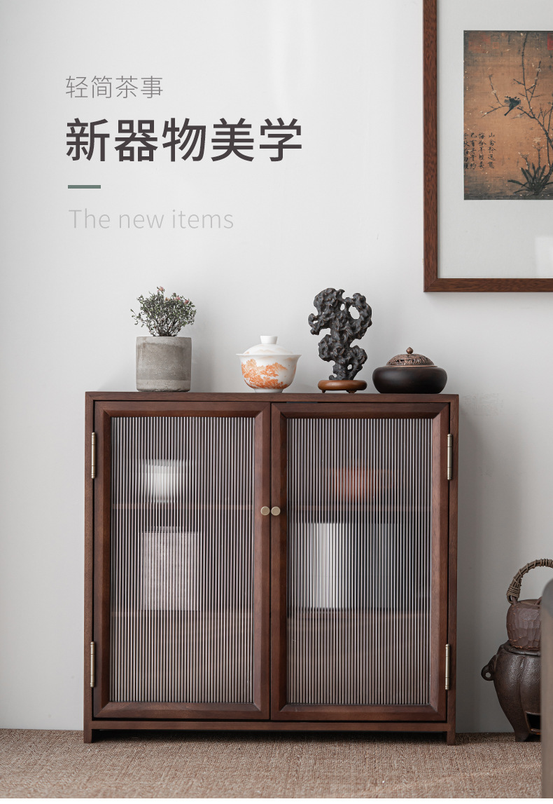 Story of pottery and porcelain tea set the receive ark of black walnut real wood, the display dustproof tank water tank of the sitting room of the new Chinese style tea tank