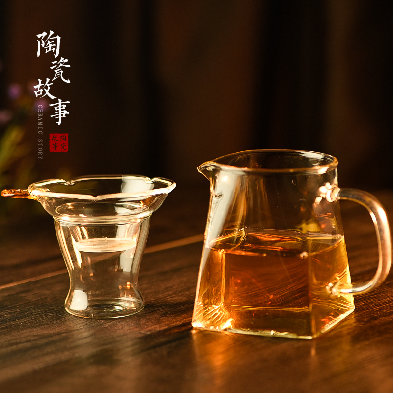 Glass ceramic stories) suit thickening heat - resisting filtering and fair keller cup points tea, kungfu tea accessories