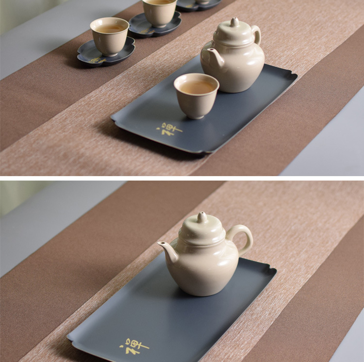 Ceramic story's brass tea tray was Japanese contracted household serve tea tray insulation saucer kung fu tea accessories