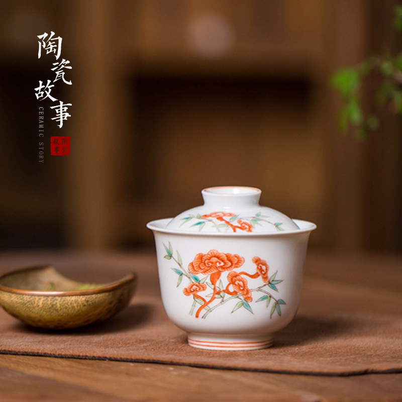 High - end checking hand - made ceramic story town tureen three tureen only a single bamboo tureen