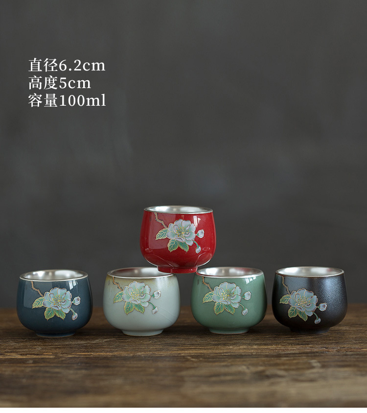 Ceramic story coppering. As silver cups of household Ceramic cups ru up market metrix who single cup sample tea cup kung fu tea bowl