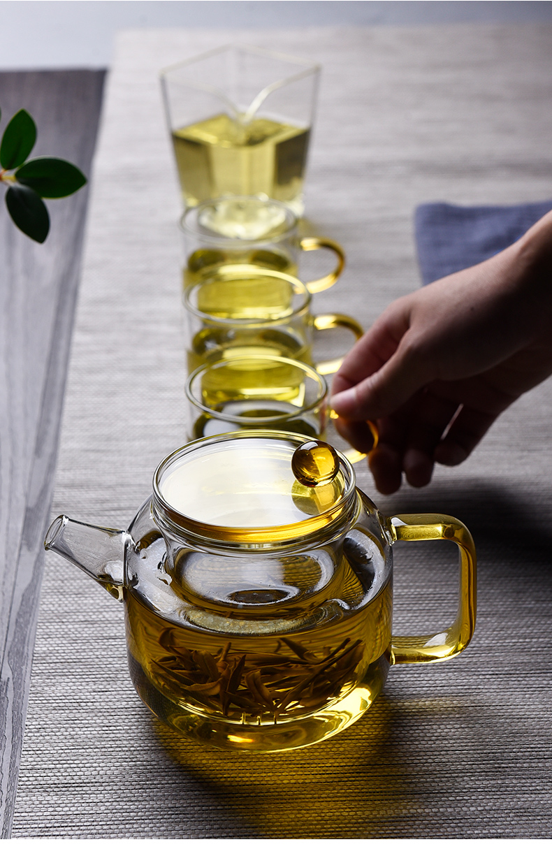 Ceramic story glass teapot high - temperature thickening filtering separation of tea, green tea teapot household utensils suits for