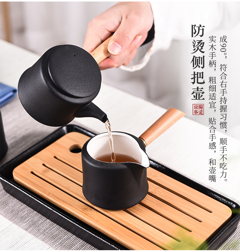 Story of kung fu tea set suit small household set of tea cups ceramic teapot Japanese visitor high - grade office