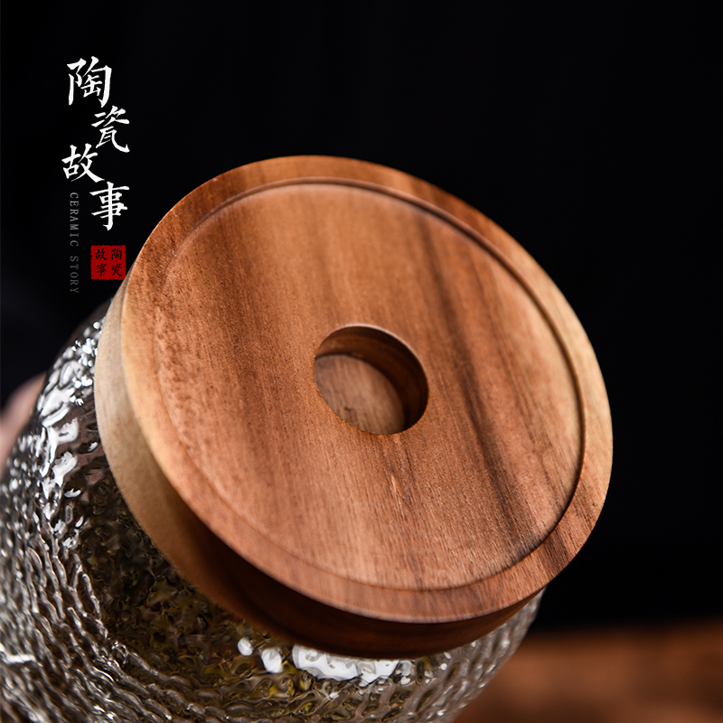 Ceramic story home store as cans pu - erh tea caddy fixings glass with Japanese seal small decals POTS