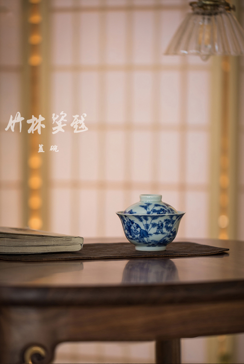 High - end checking hand - made ceramic story town tureen three tureen tureen only a single bamboo baby play