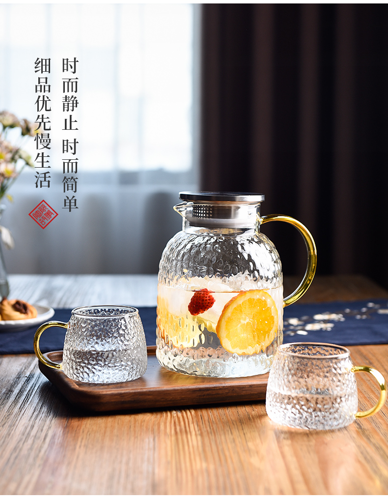 A Cold bottle of household glass kettle high temperature resistant ceramic story high - capacity light much Cold water cup cool suit kettle