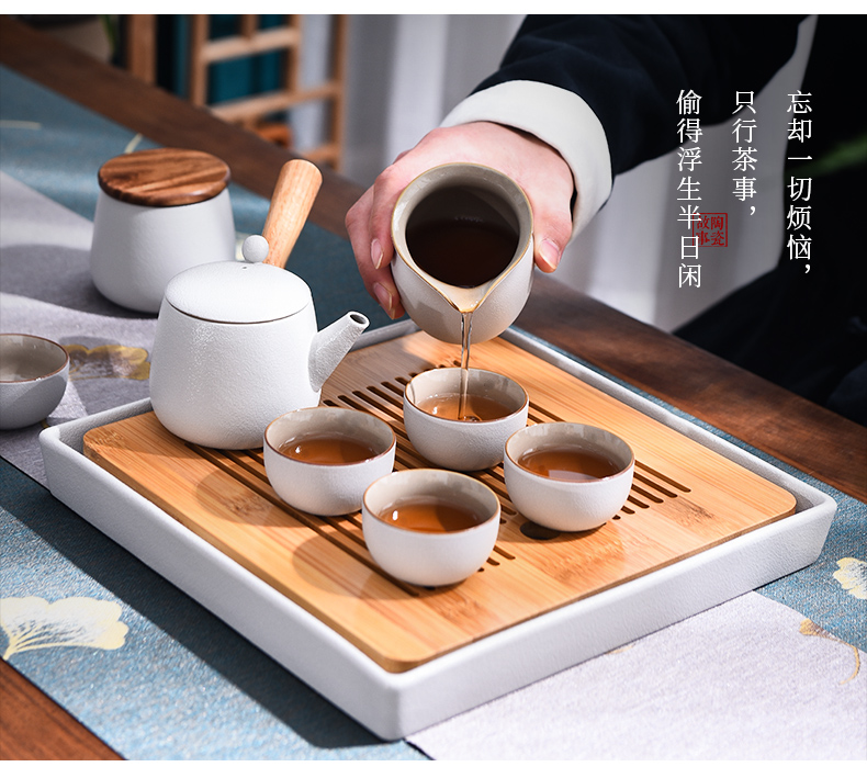 The Story of pottery and porcelain tea set suit small home sitting room tea tray teapot tea tea light key-2 luxury box kung fu tea set