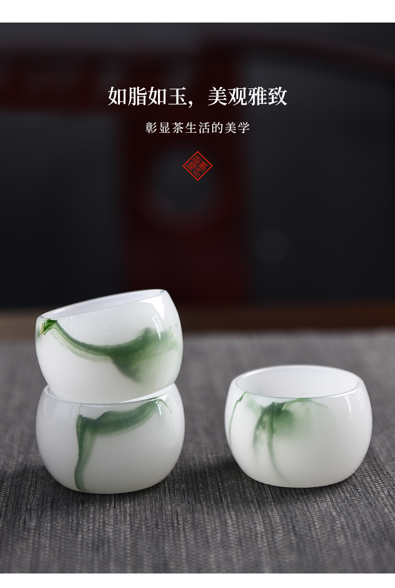 The Story of pottery and porcelain ceramic cups master cup personal special kung fu tea cups little, single CPU suet jade sample tea cup