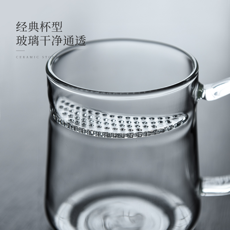 Ceramic glass cup with cover story filtration separation cups of green tea tea tea cup crescent cup "women ultimately responds cup
