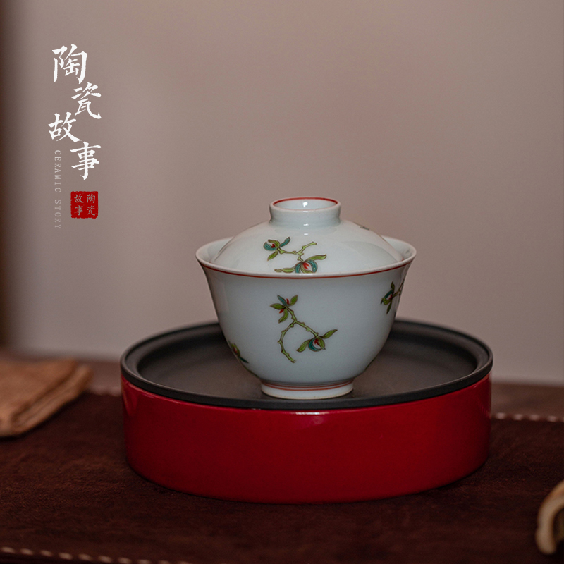 High - end checking hand - made ceramic story town tureen three tureen single jingdezhen pure hand - made tureen