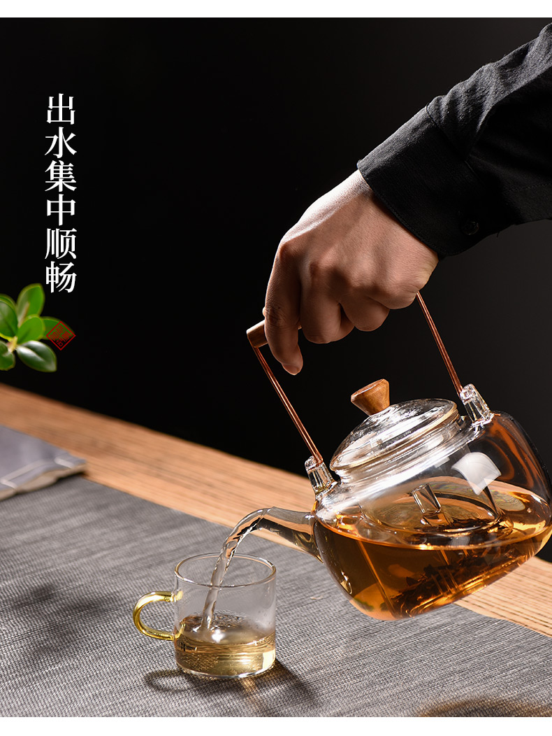 Glass kettle electric TaoLu high - temperature thickening cooking pot tea teapot home cooked tea set