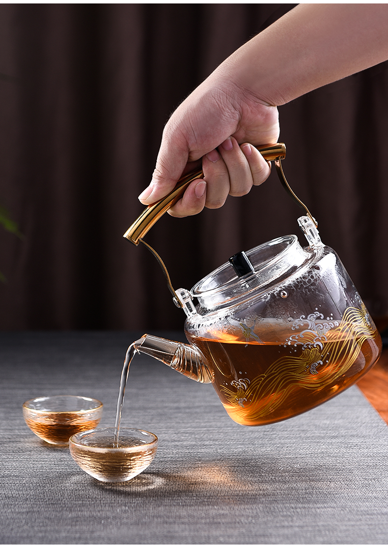 Ceramic story bei color burn glass tea kettle electric TaoLu boiled tea, the teapot household kung fu tea set