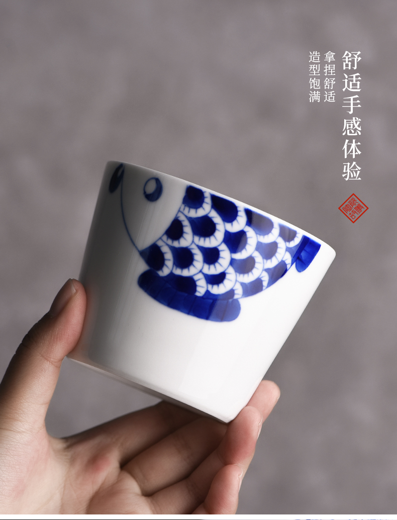 Members of the ceramic glass cup white porcelain lamp that Japanese tea cup pig manually koubei high - capacity masters cup