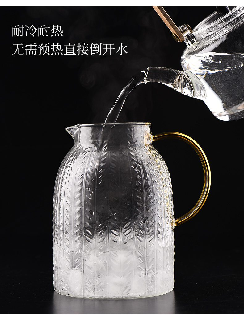 Ceramic story cold bottle glass kettle domestic high temperature resistant to plunge into pot cup suit thermal crack prevention cold water