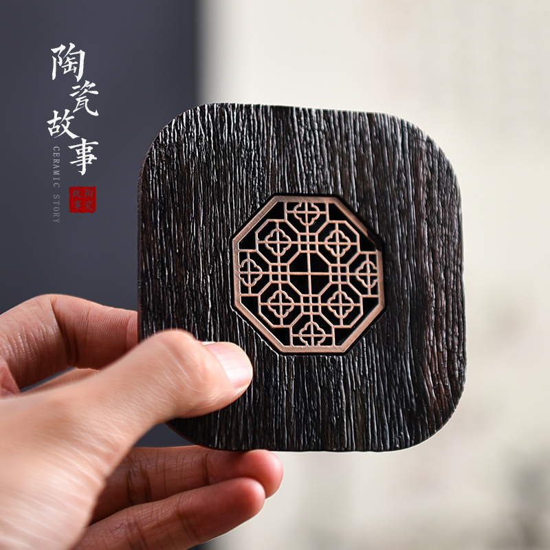 Ceramic story ebony wood cup mat mat the teapot teacup antiskid tea insulation pad kung fu tea accessories