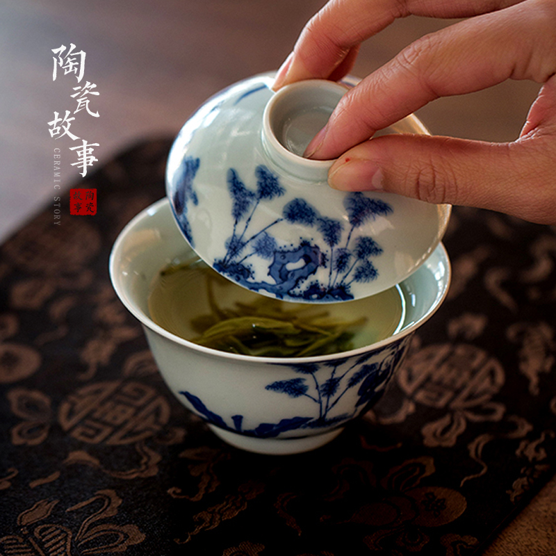 High - end checking hand - made ceramic story town tureen three tureen tureen only a single bamboo baby play