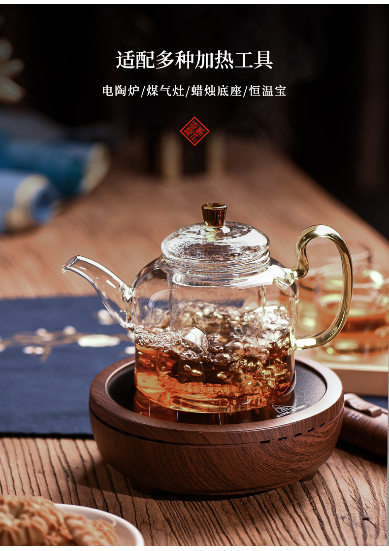 Ceramic story glass teapot teapot high - temperature household single pot of filtration separation of tea flower teapot red tea sets