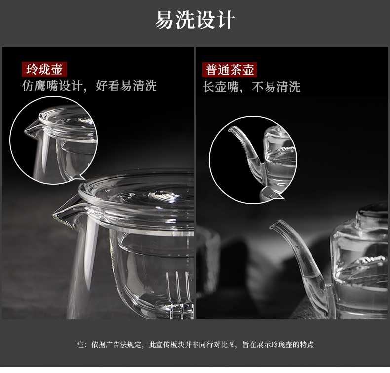 Ceramic story kung fu tea set suit household light cup tea tray of a complete set of high - end key-2 luxury Chinese small glass teapot