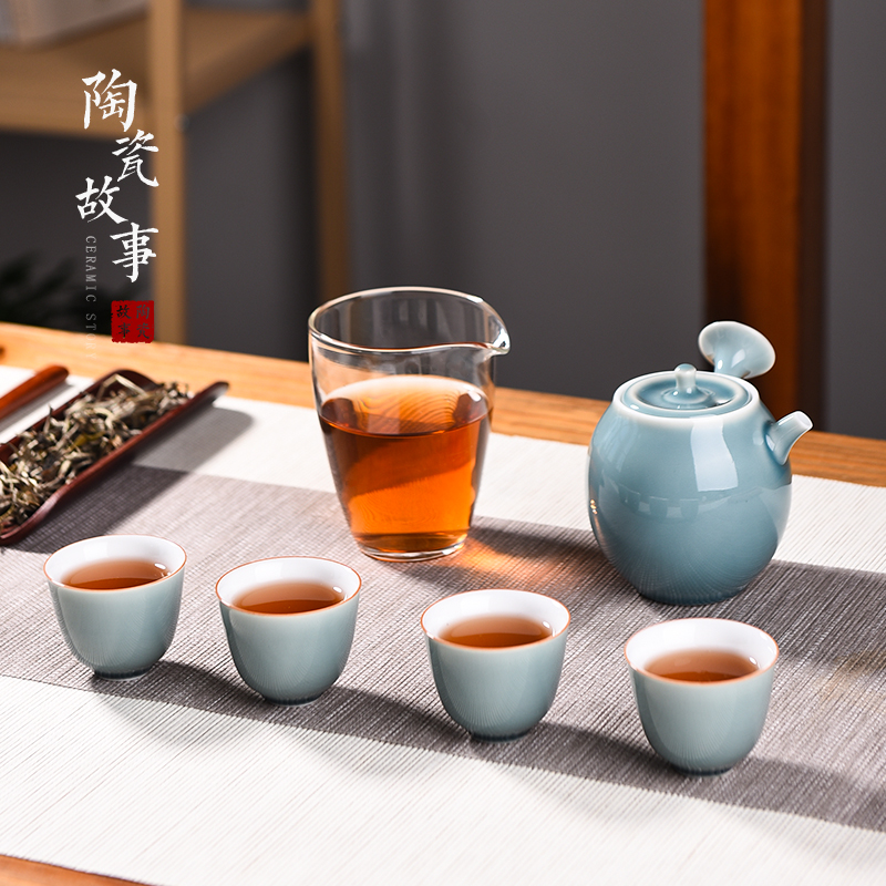 The Story of pottery and porcelain tea sets of household light cup high - grade gift boxes and decoration of Chinese style office receive a visitor kung fu tea set