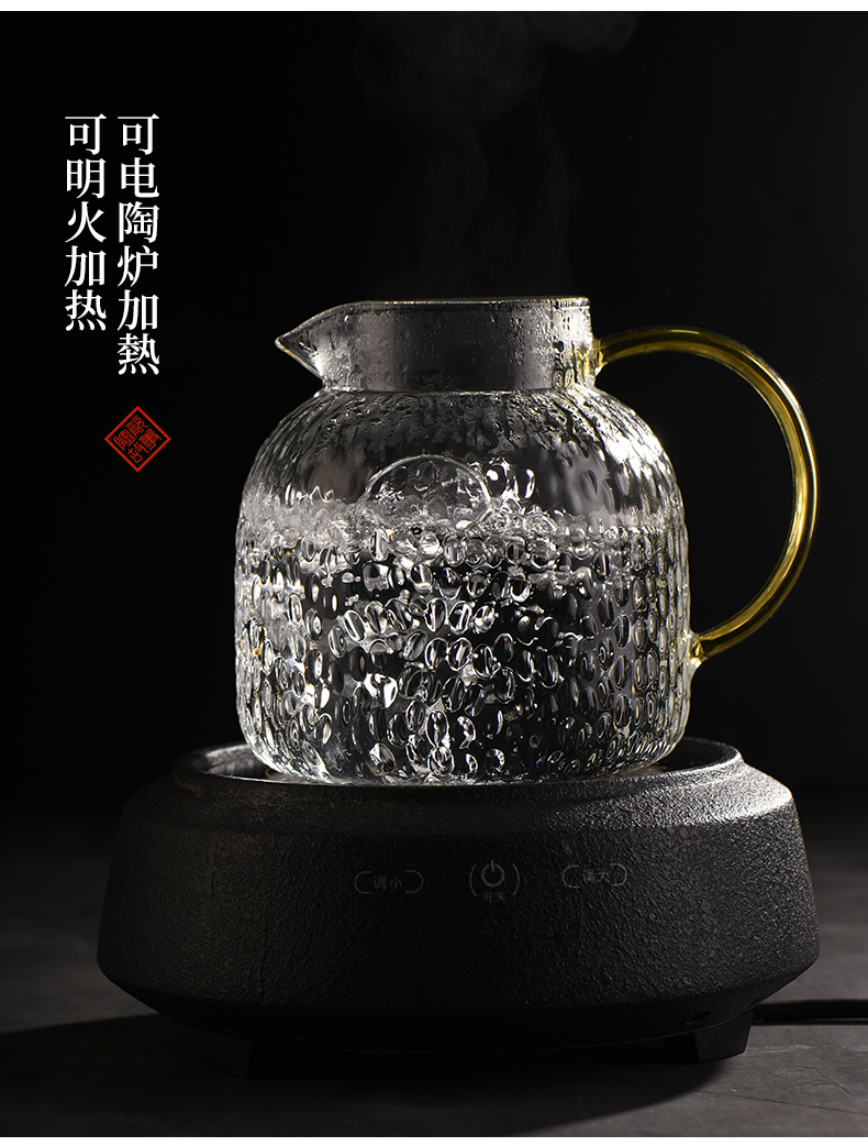 Cold ceramic story glass kettle domestic high - temperature explosion - proof a glass pot of Nordic creative cool suit kettle