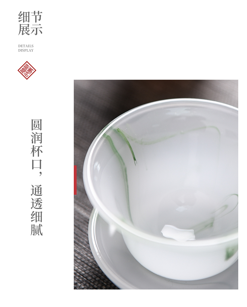 Jingdezhen ceramic story tureen single bowl tea cups suit white porcelain suet jade ceramic three tureen