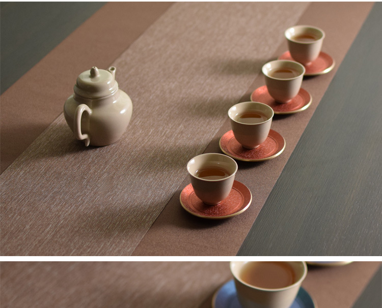 Brass color cup pad insulation pad saucer ceramic story Japanese creative kung fu tea accessories with zero