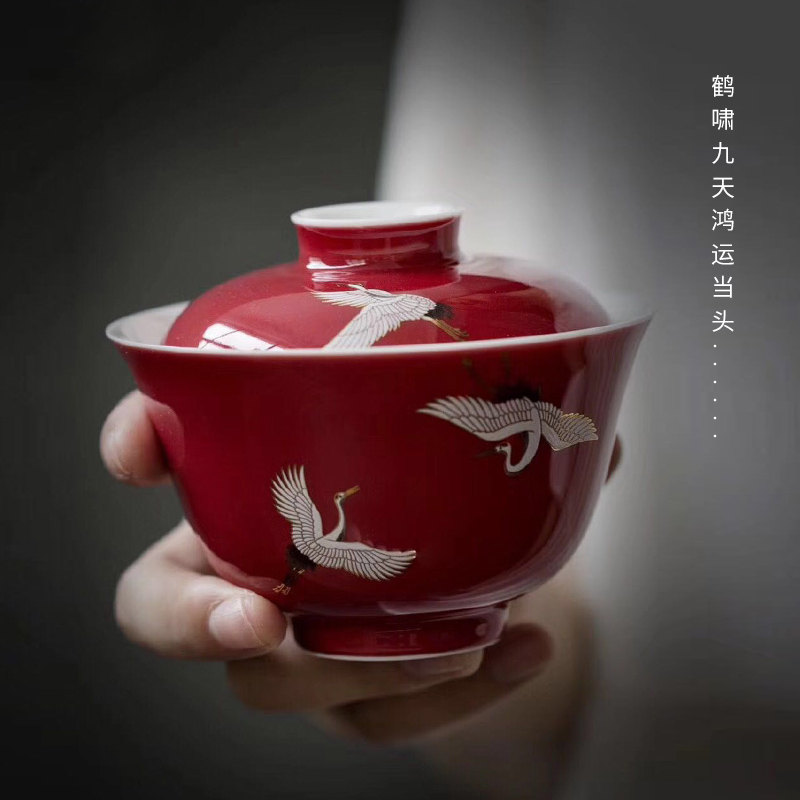 Story of kung fu tea set suit high - end gift box gift jingdezhen ceramic hand - made tureen cups sample tea cup