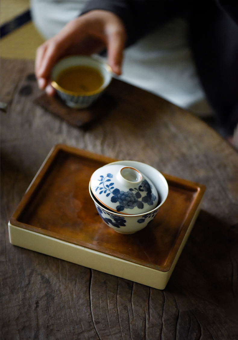 High - end checking hand - made ceramic story town tureen three blue and white peony tureen single small tureen