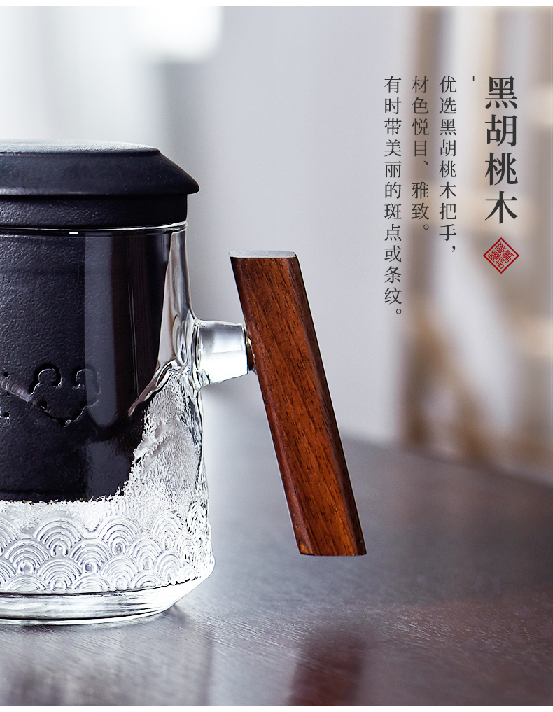 Ceramic story glass tea cup personal private water cup tea cup home man with cover office separation