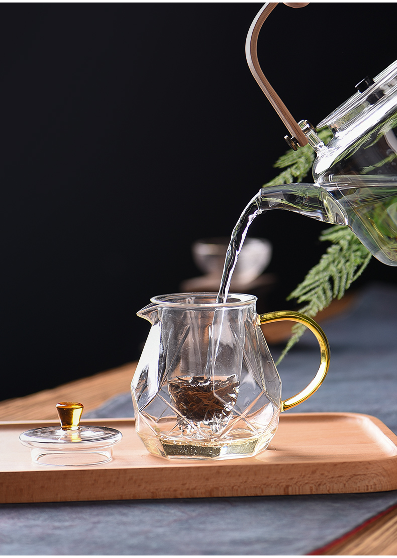 Ceramic story glass teapot tea separation teapot home filtration thickening of black tea tea sets flower pot