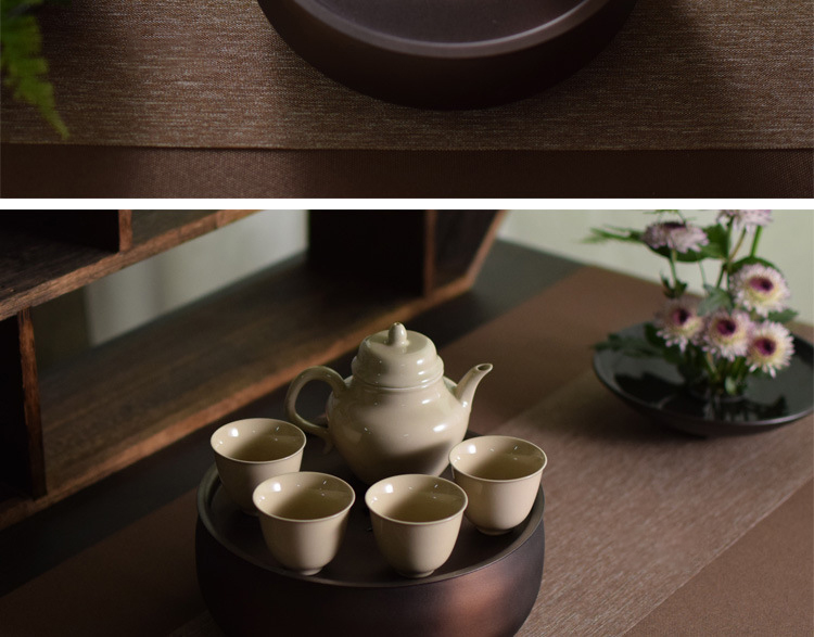 The Simple story of pottery and porcelain alloy tea tray was home Chinese cranes creative zen kung fu tea tea saucer