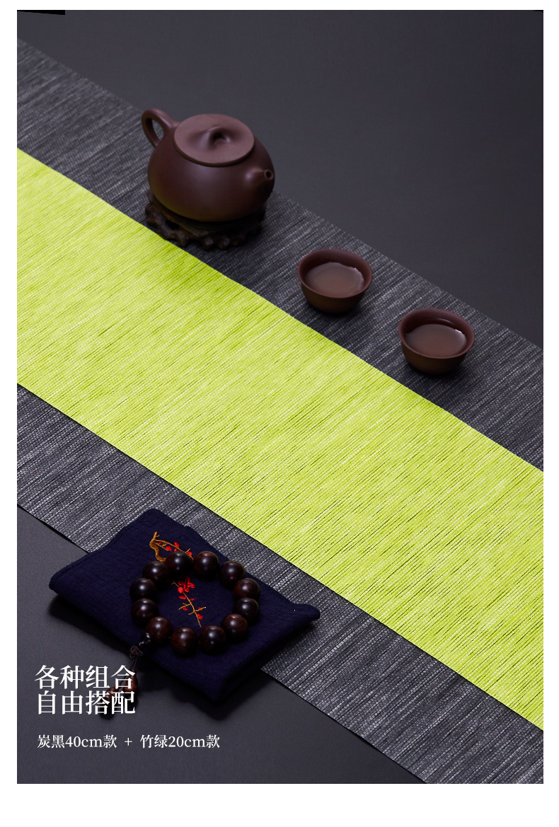 Ceramic story cloth art waterproof dry tea zen tea bamboo mat cotton and linen cloth table flag Chinese tea table cloth pad
