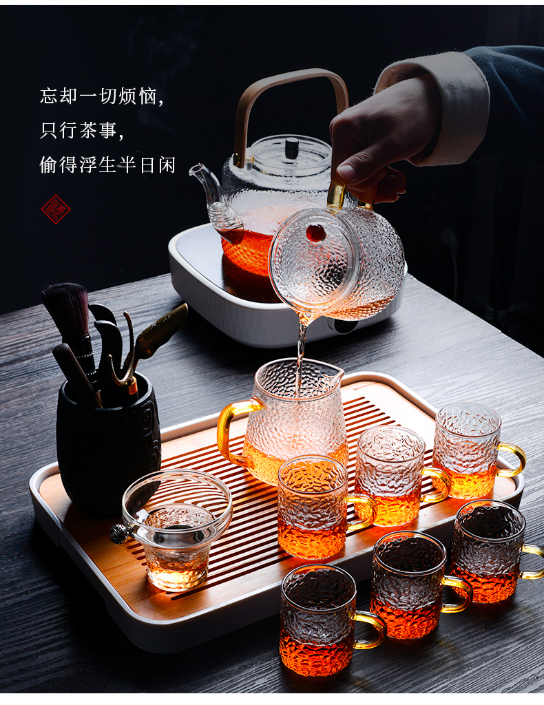 Ceramic story a complete set of tea sets suit home sitting room tea tea tray glass teapot teacup kung fu tea set
