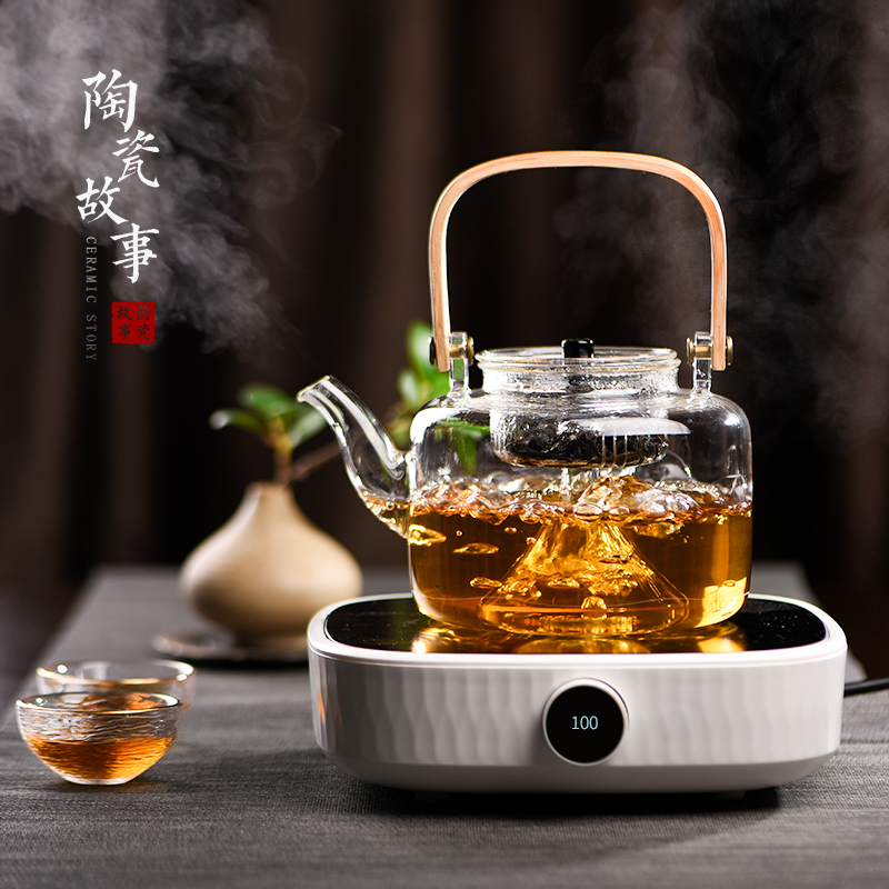 Ceramic story cooking pot glass kettle domestic high temperature resistant electric TaoLu boiled tea, kungfu tea set