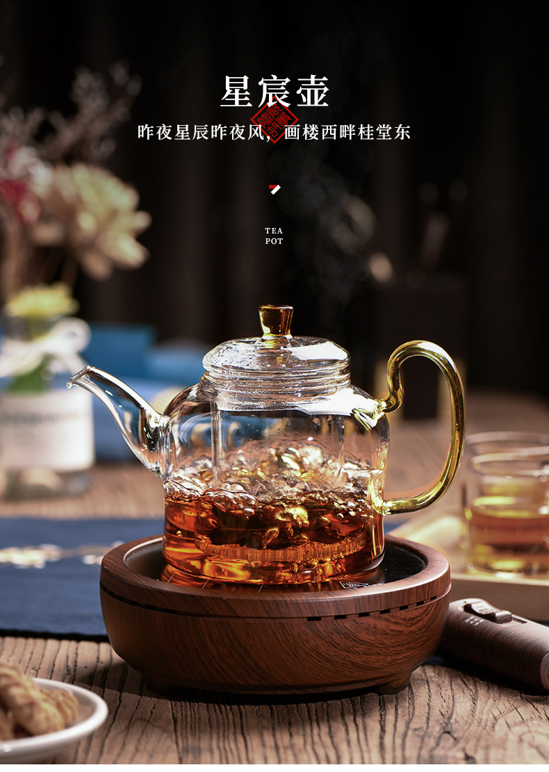 Ceramic story glass teapot teapot high - temperature household single pot of filtration separation of tea flower teapot red tea sets