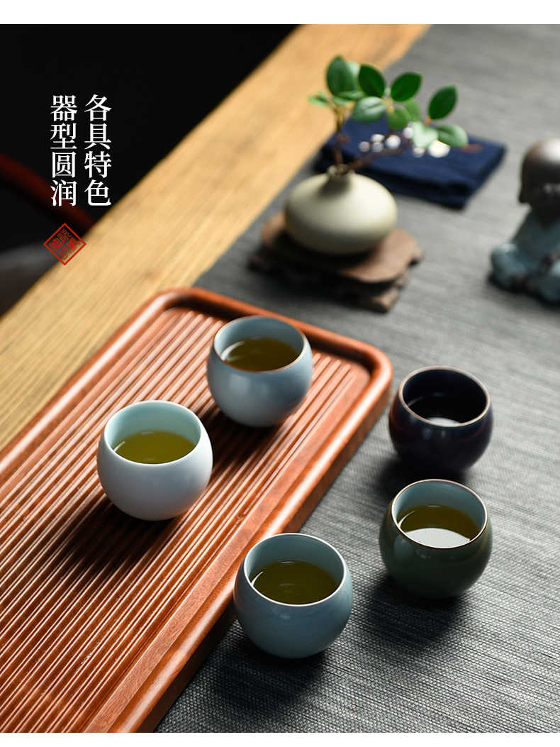 Ceramic story of five ancient jun porcelain teacup sample tea cup masters cup suit your up washed kung fu tea set gift box