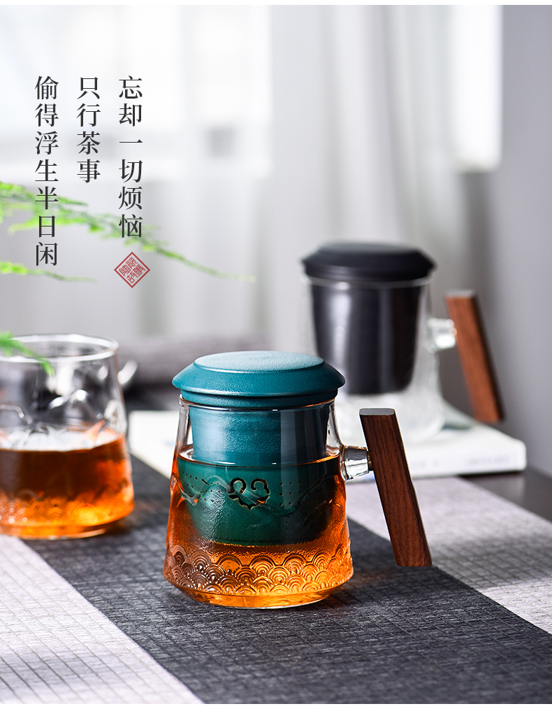 Ceramic story glass tea cup personal private water cup tea cup home man with cover office separation