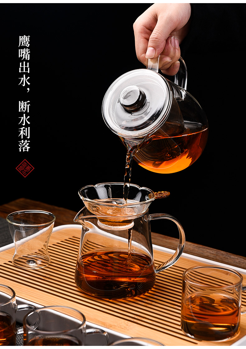 Ceramic story glass teapot suit kung fu tea cup home office contracted sitting room tea tea tray