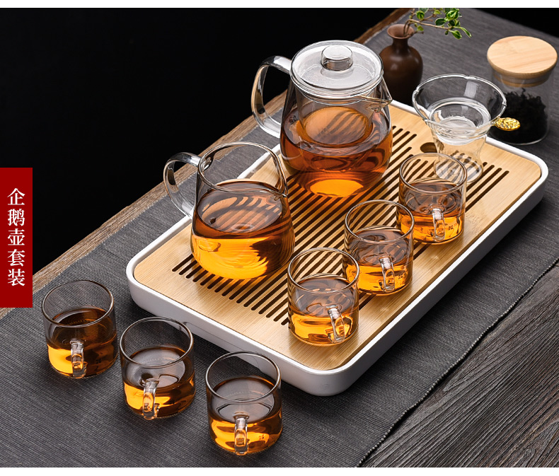 Ceramic story glass teapot suit kung fu tea cup home office contracted sitting room tea tea tray