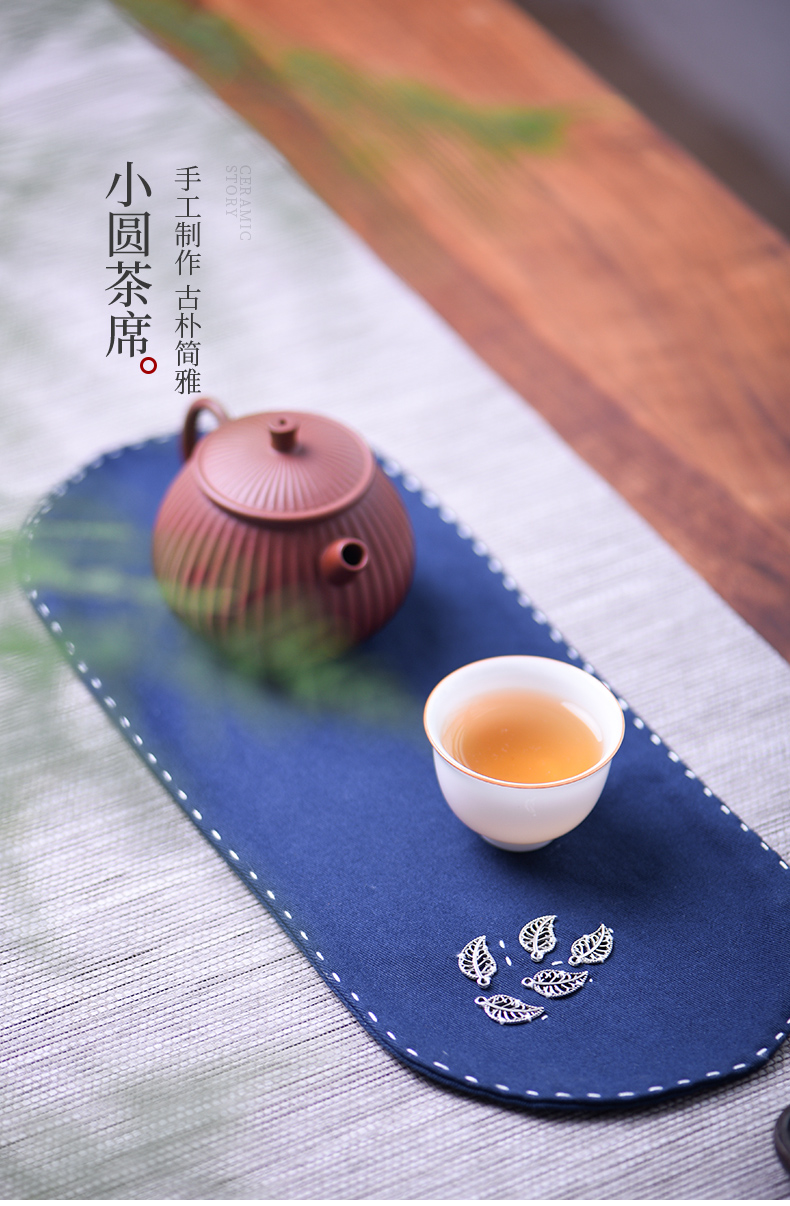 Ceramic story thickening of pure cotton and linen cloth art is small tea towel kung fu tea table accessories zen tea pot cup mat absorbent cloth