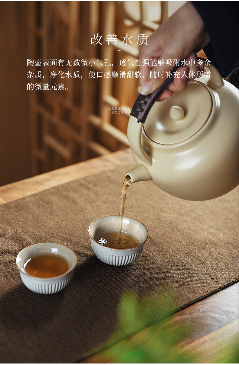 Members of the soda glaze ceramic cooking pot boil tea stove white clay electrical TaoLu boiled tea kettle home outfit
