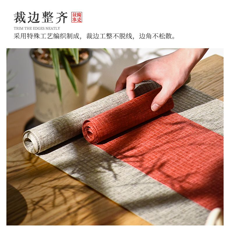 The Story of pottery and porcelain tea mat bamboo tea towel cloth waterproof as high - end tea tray with Japanese zen Chinese tea taking