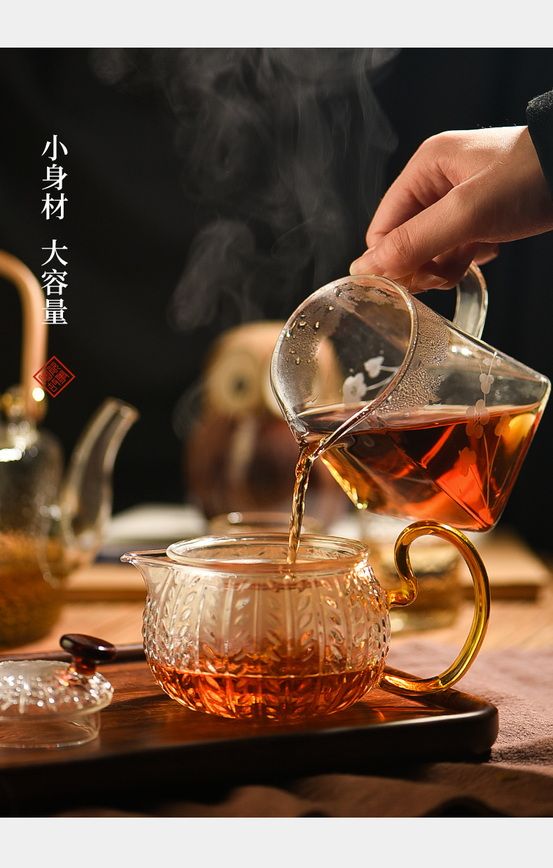 Ceramic glass teapot story high temperature resistant filter flower pot teapot household hammer little teapot tea set