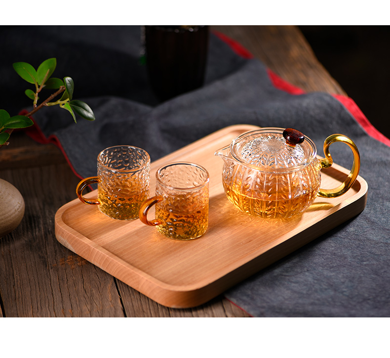 Ceramic teapot story little teapot tea separation, high temperature resistant glass hammer floret teapot tea set