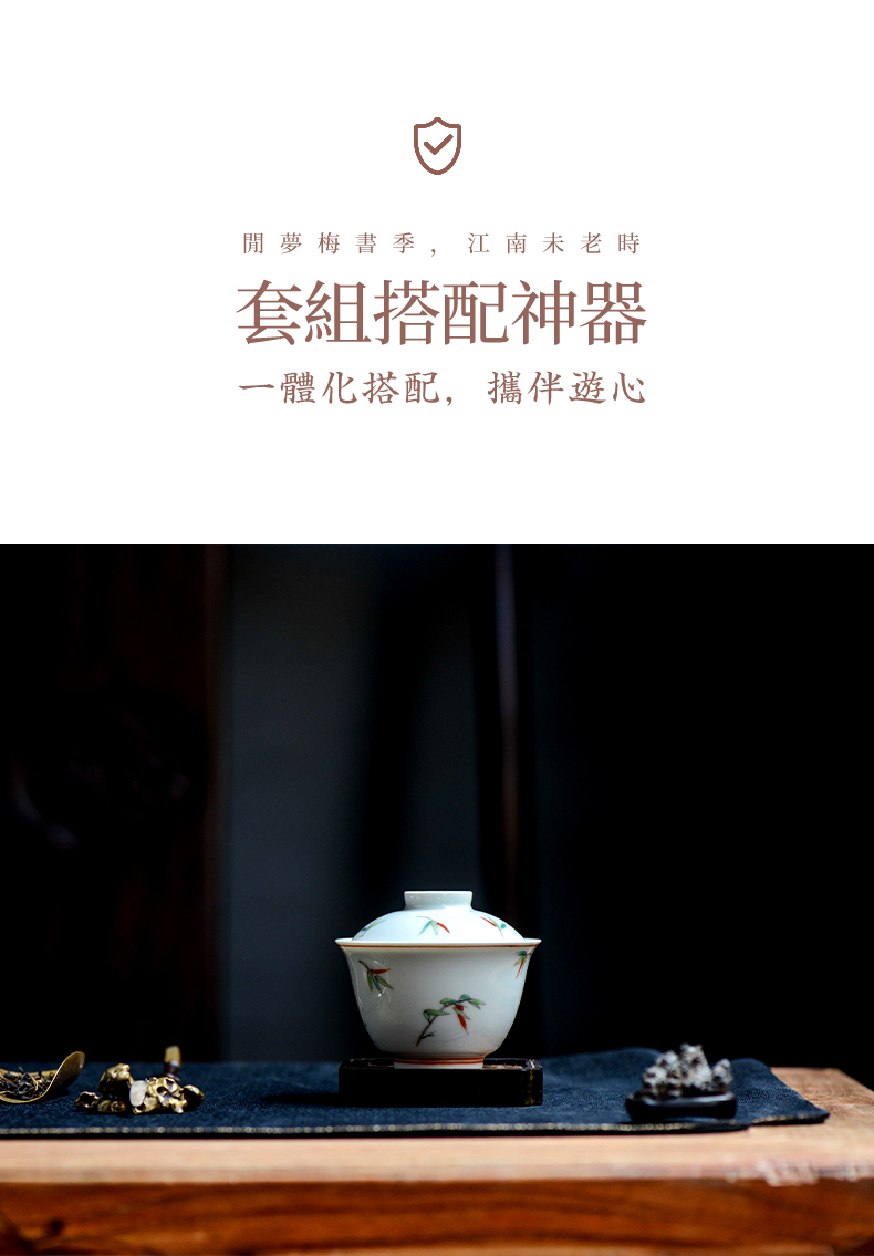 High - end checking hand - made ceramic story town tureen three tureen single jingdezhen pure hand - made tureen